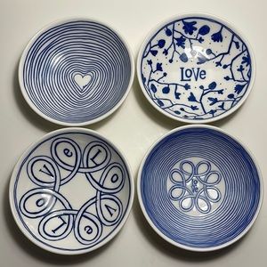 Royal Doulton ED Ellen DeGeneres Blue Love Bowls Set of 4